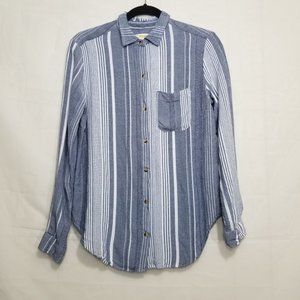 Anthropologie Maeve mixed stripe button down shirt
